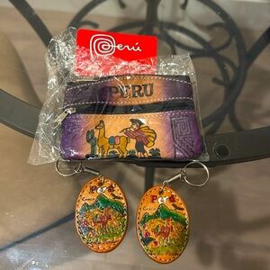 Never used souvenirs from Peru! Small purse & key chains